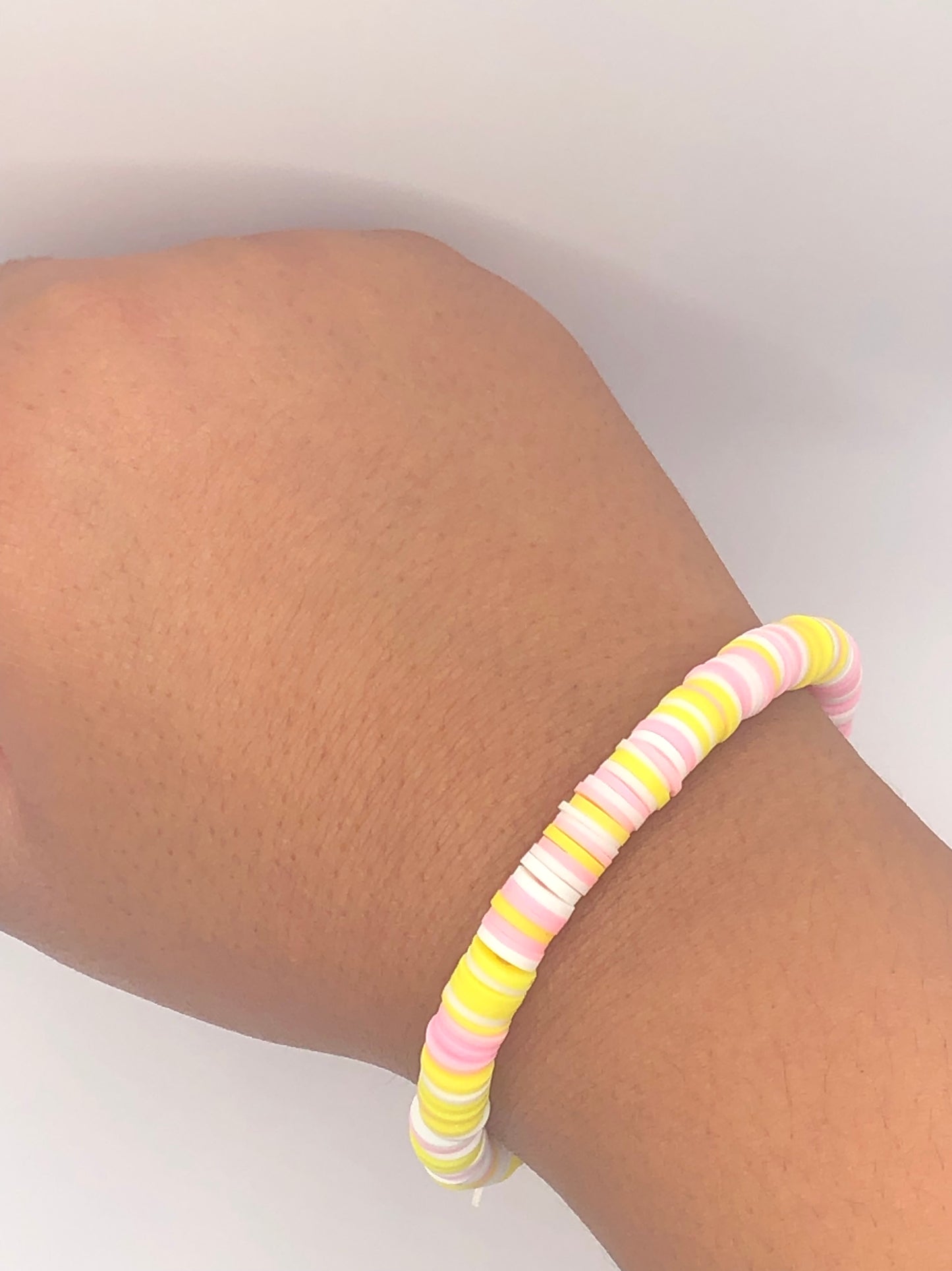 Pink Lemonade Clay Bead Bracelet