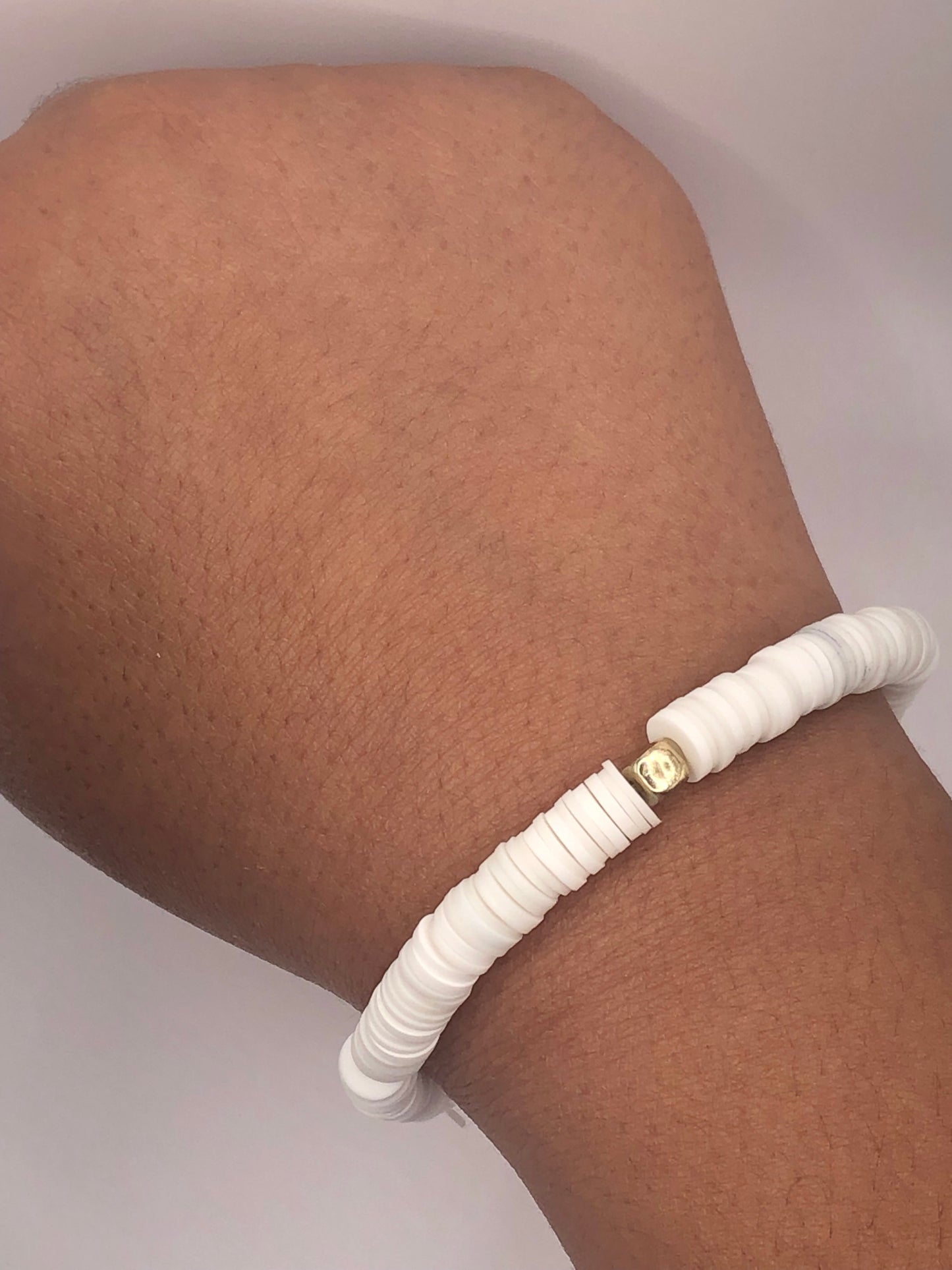 White Palace Clay Bead Bracelet