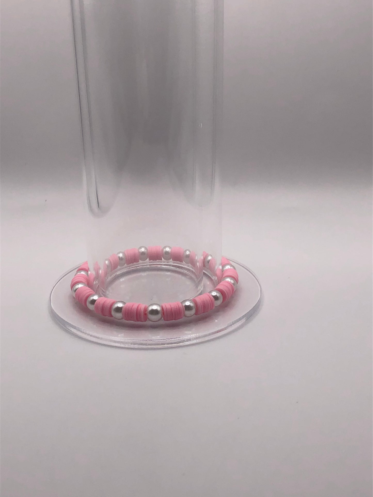 Princess Pink Clay Bead Bracelet