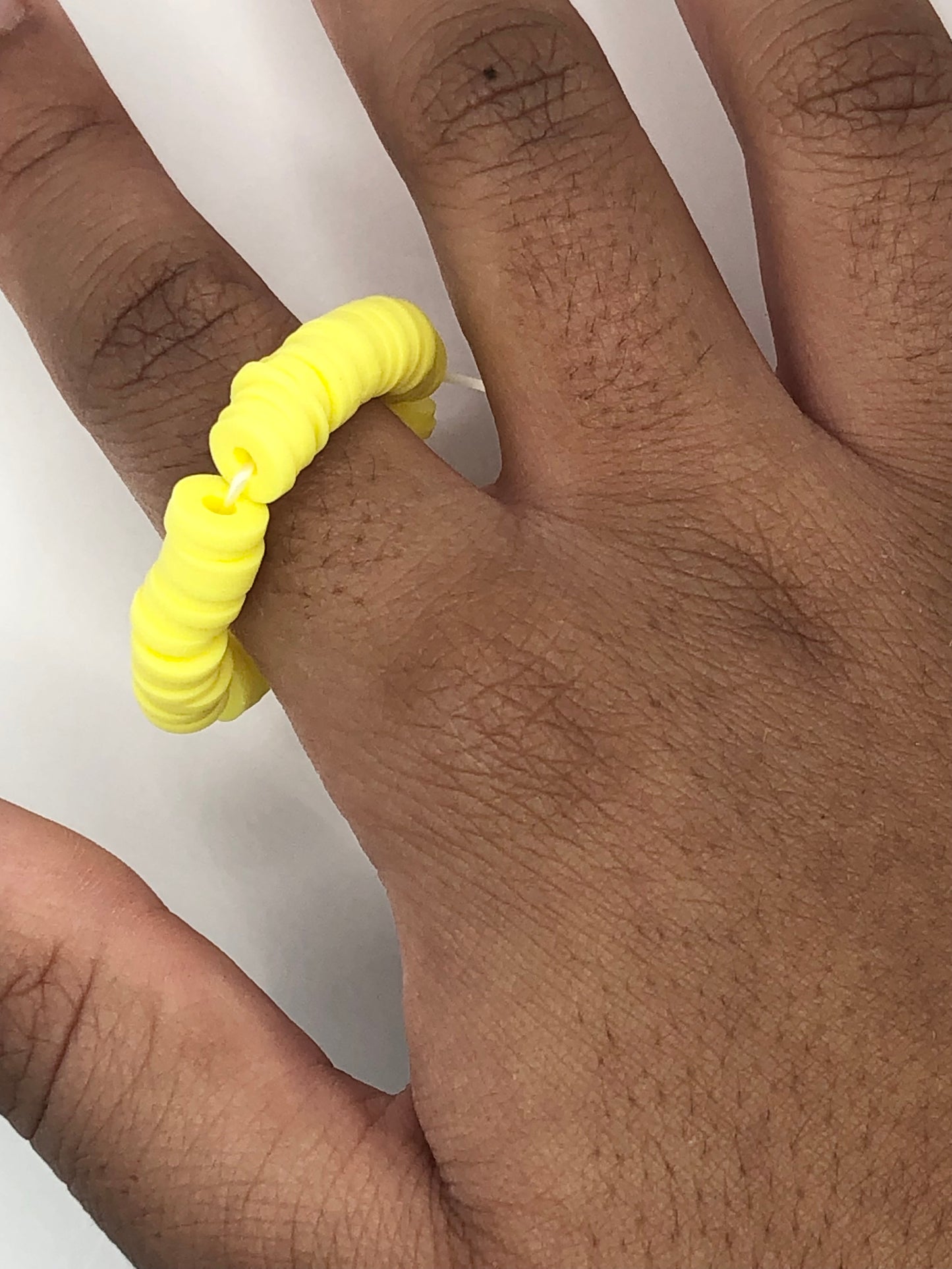 Banana Yellow Clay Bead Ring