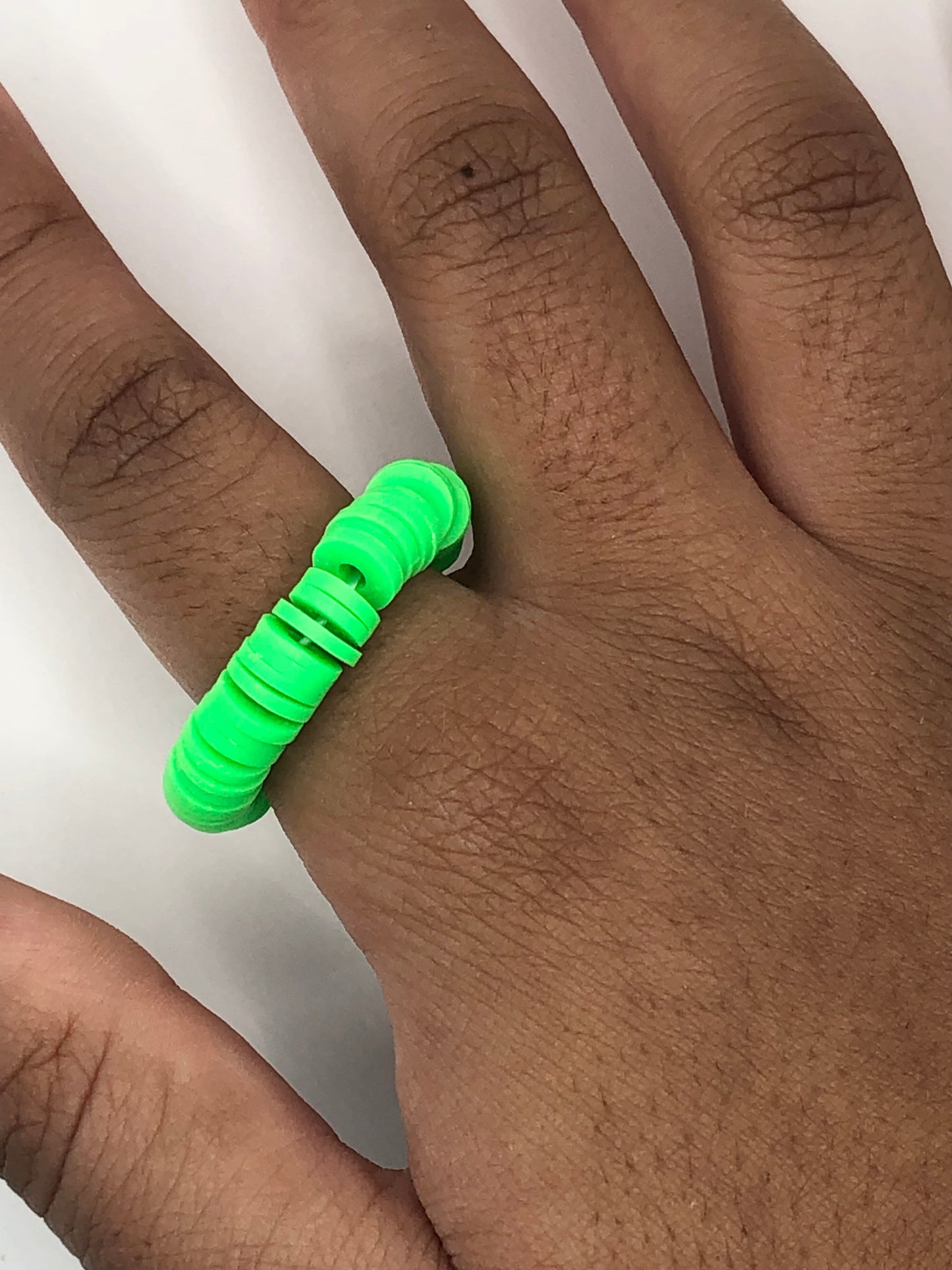 Green Apple Clay Bead Ring