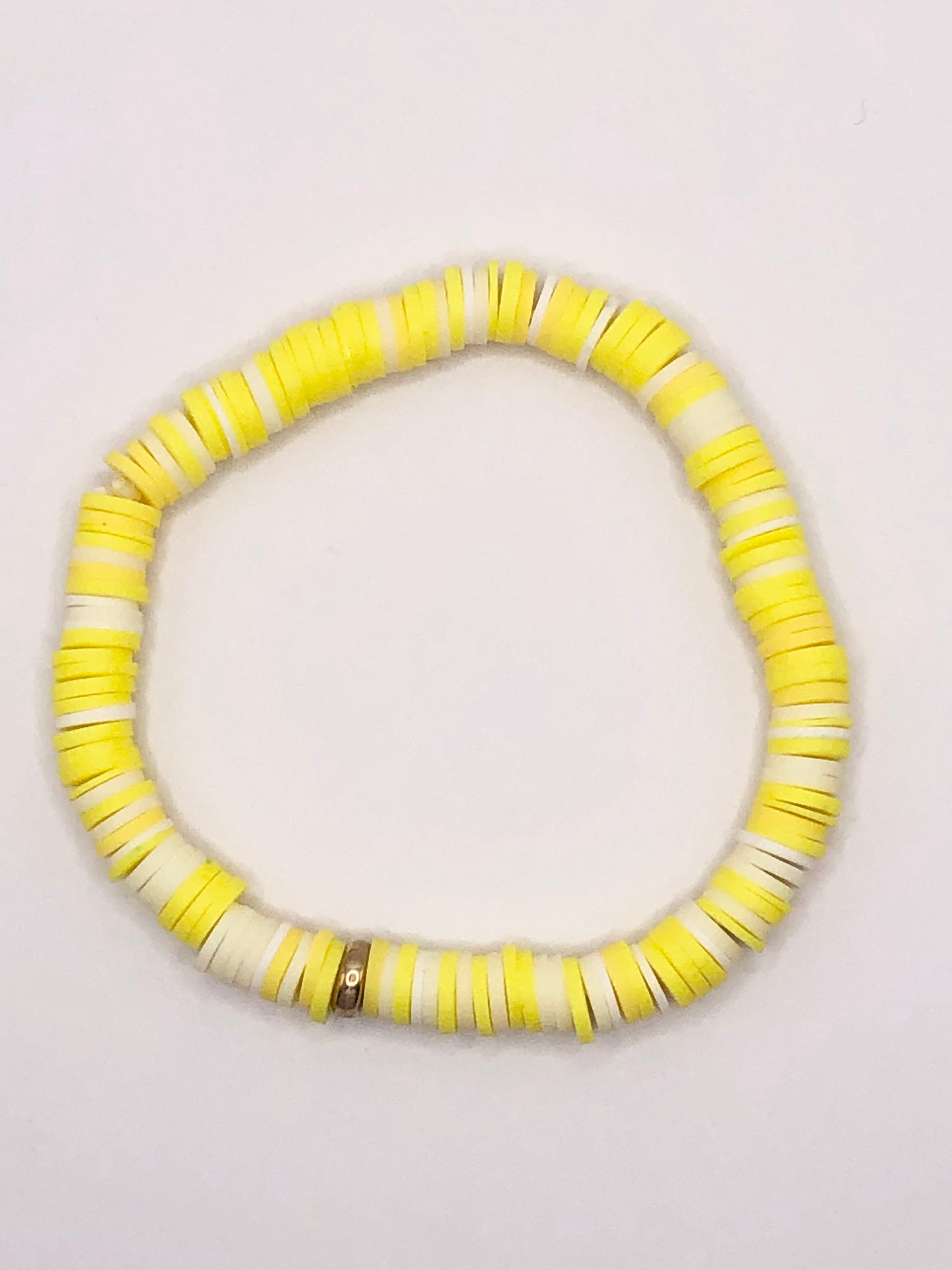 Iced Lemon Cake Clay Bead Bracelet