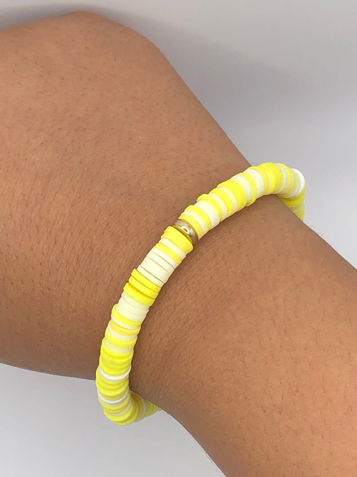 Iced Lemon Cake Clay Bead Bracelet