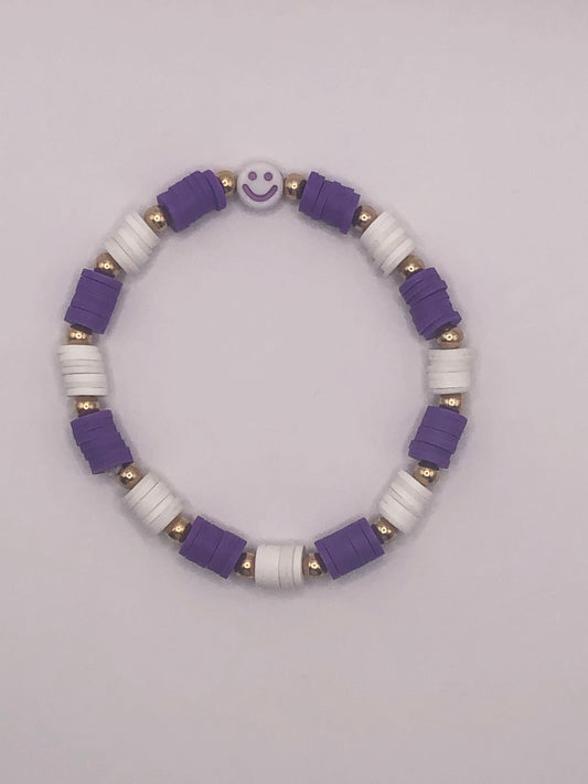 Royal Purple Clay bead bracelet