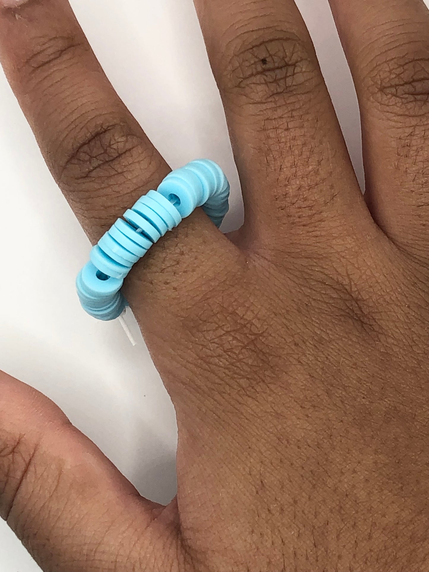 Blue Raspberry Clay Bead Ring