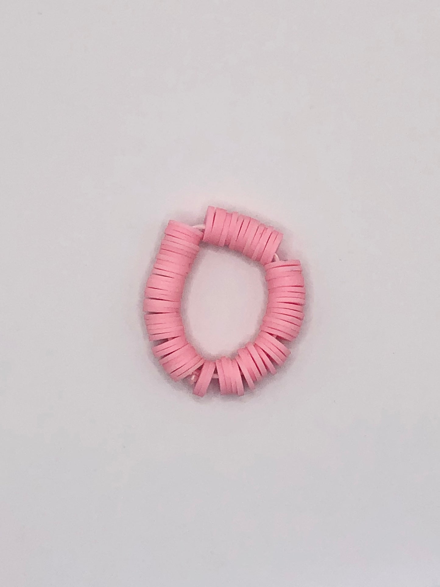 Raspberry Clay Bead Ring