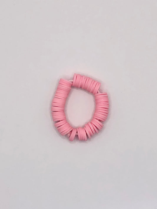 Raspberry Clay Bead Ring