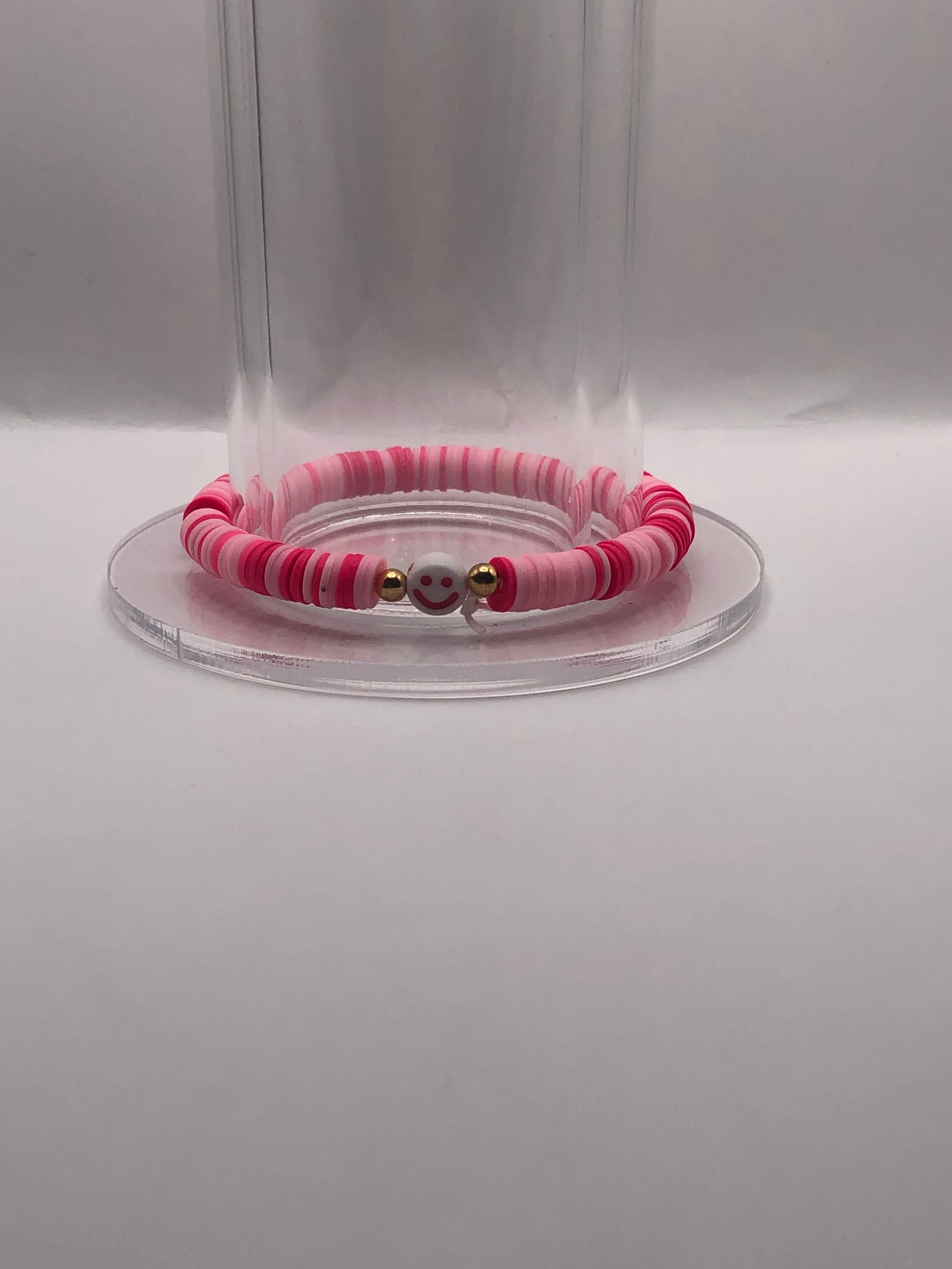 Pretty In Pink Clay Bead Bracelet