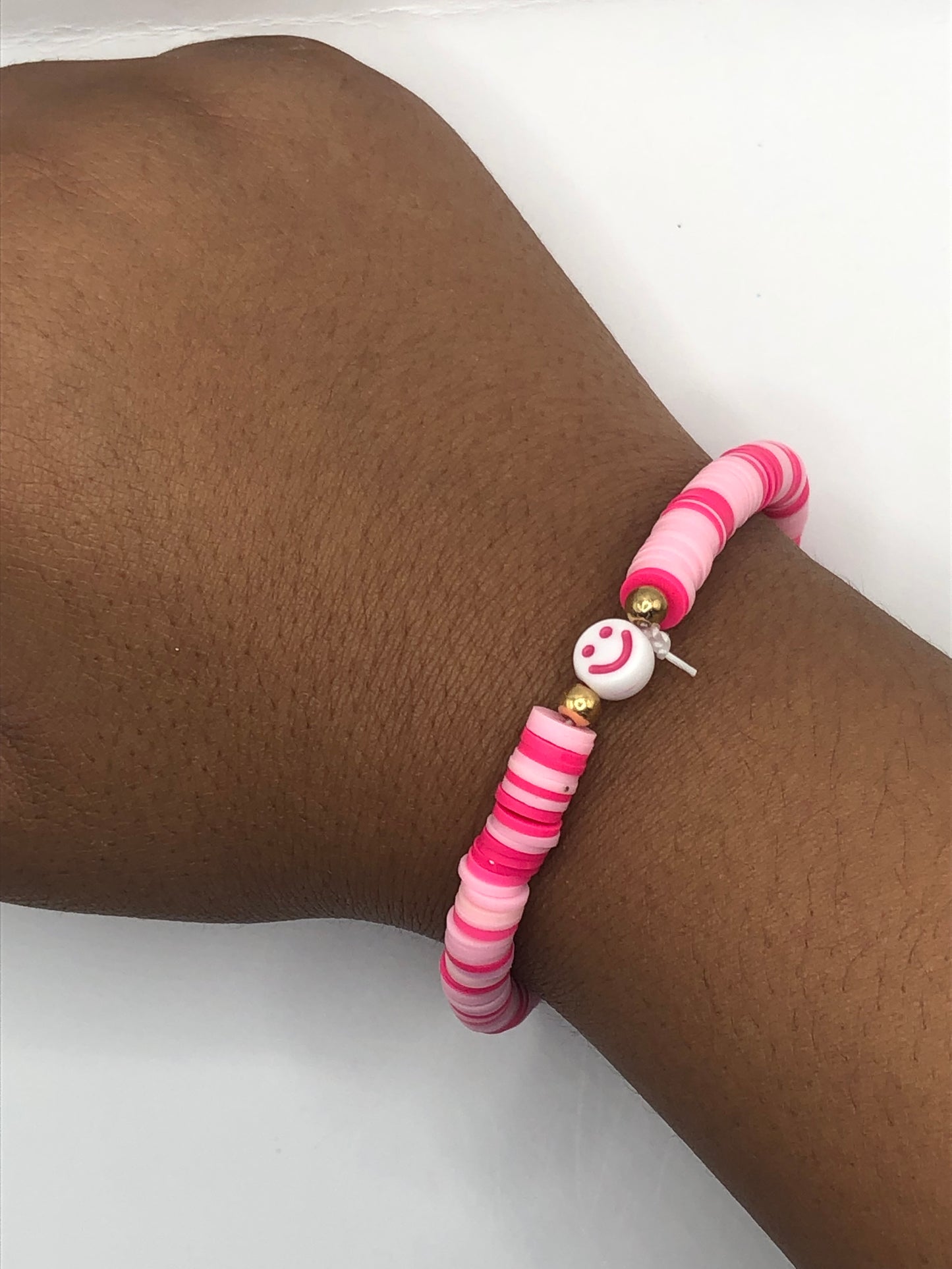 Pretty In Pink Clay Bead Bracelet